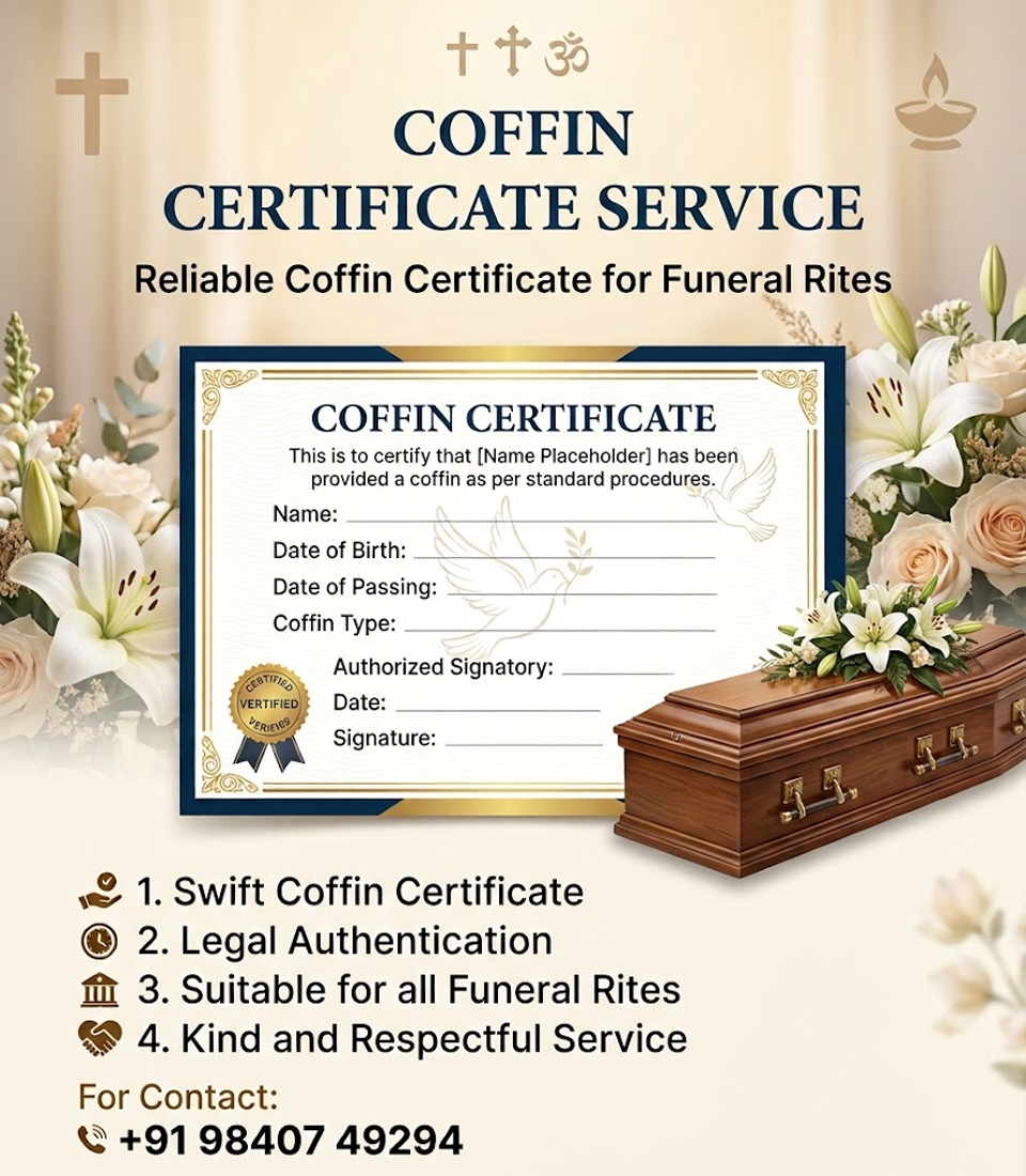 Coffin Box Certificate Service Assistance in Madhavaram, Chennai - Mari Ambulance Service