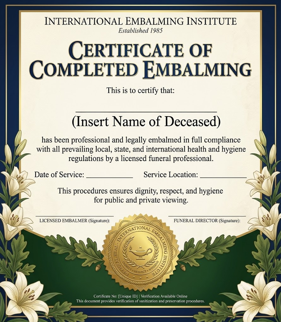 Embalming Certificate Service Assistance in Madhavaram, Chennai - Mari Ambulance Service
